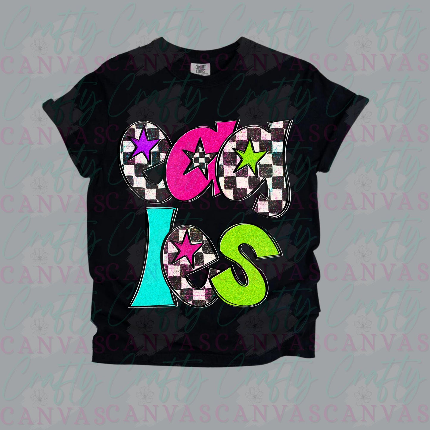 Checkered Neon Mascots